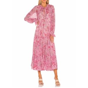 FREE PEOPLE Feeling Groovy Maxi Dress in Summertime Pink NWOT Size XS